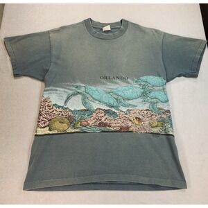 Vintage Orlando T-Shirt Large San Segal Wrap Around Print City 80s USA